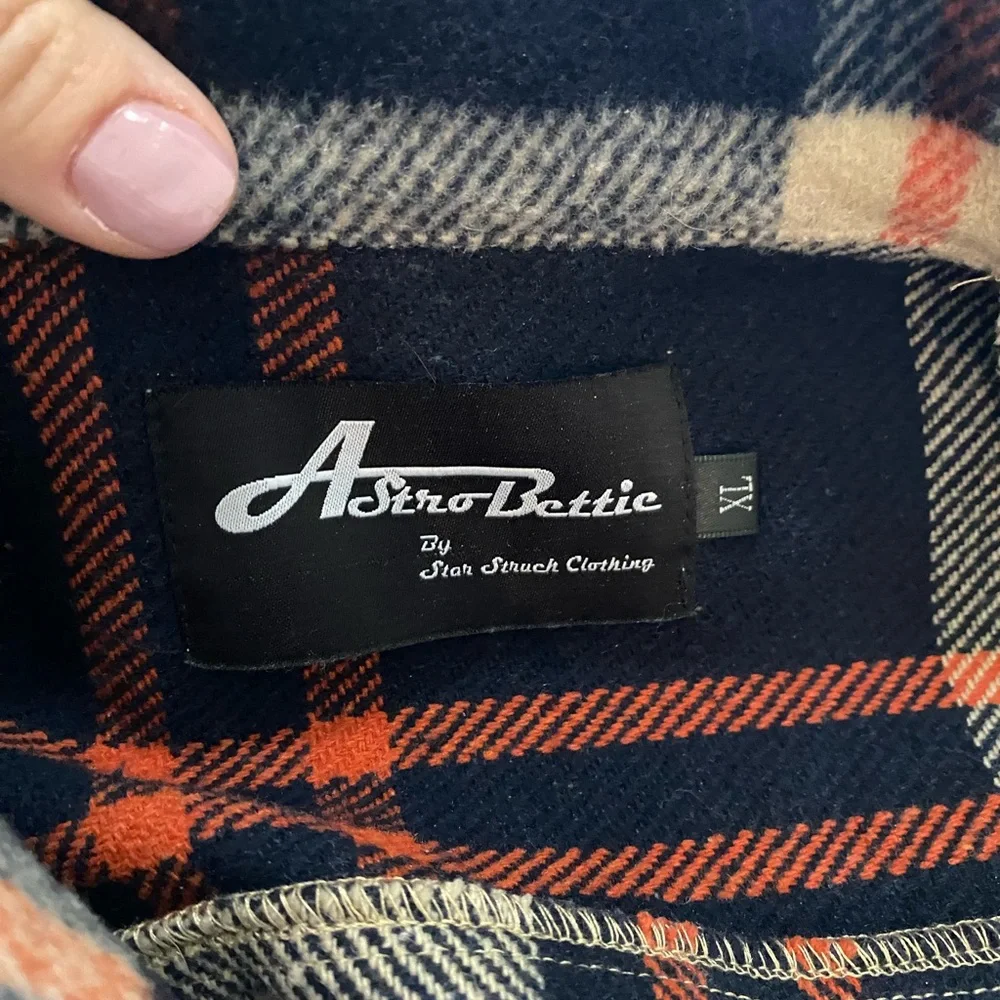 😃 SOLD 😃 Astro Bettie / Starstruck Clothing 1940s Button Down Plaid Jacket - Picture 3 of 10